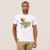 Vlaggenkop en -kaart van Guinee-Bissau T-shirt (Voorkant volledig)