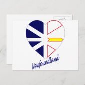 Vlaggenkop voor Newfoundland met naam Briefkaart (Voorkant / Achterkant)