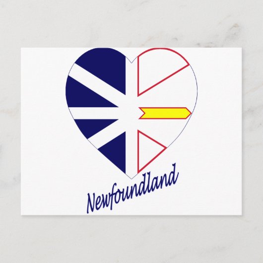 Vlaggenkop voor Newfoundland met naam Briefkaart (Voorkant)