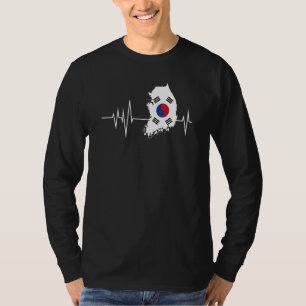 Vlaggenland Heartbeat Korean Korea Flaga World Ma T-shirt