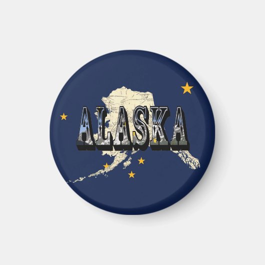 Vlaggenmagneet van Alaska Magneet (Voorkant)