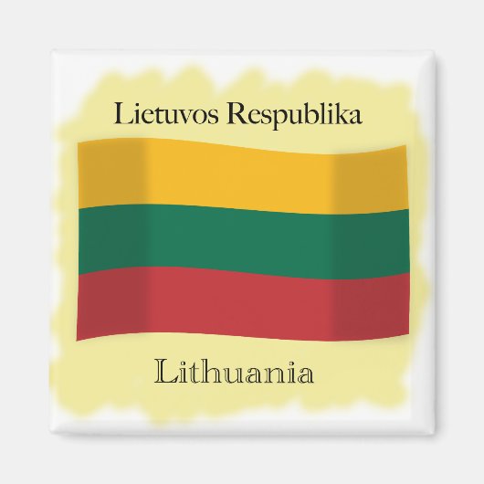 Vlaggenmagneet van de Republiek Litouwen Magneet (Voorkant)