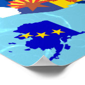 Vlaggenmozaïek van de Amerikaanse Kaart Poster (Hoek)