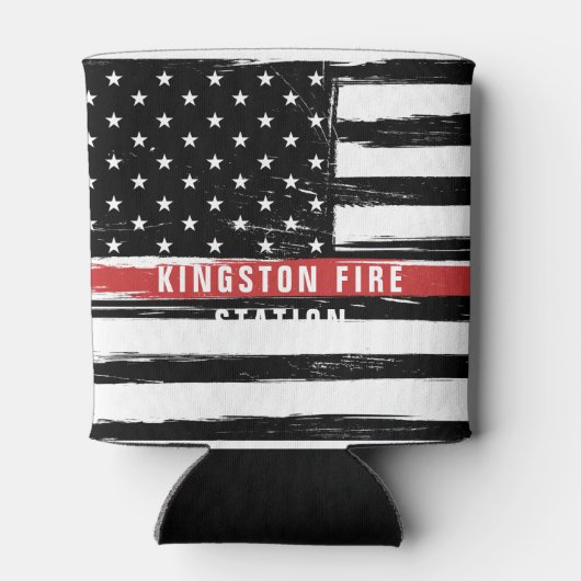 Vlaggennaam van kernstation voor rode lijn blikjeskoeler (Achterkant)