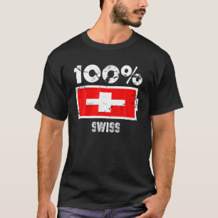 Vlaggenondersteuning Zwitserland   100% Zwitsers b T-shirt
