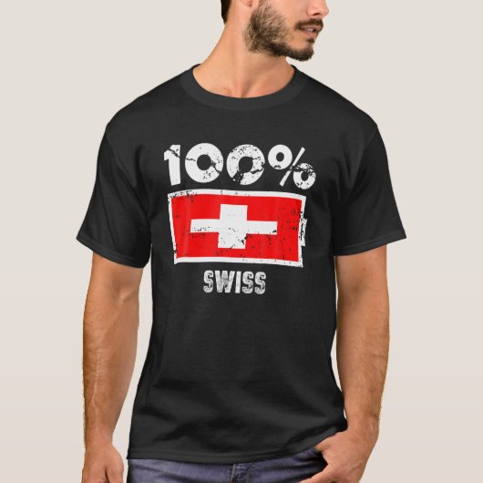 Vlaggenondersteuning Zwitserland | 100% Zwitsers b T-shirt (Voorkant)