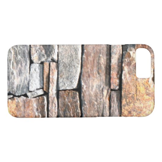 Vlaggenonenpatroon, natuursteen Case-Mate iPhone case (Achterkant (Horizontaal))
