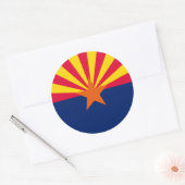 Vlaggenontwerp Arizona State Ronde Sticker (Envelop)