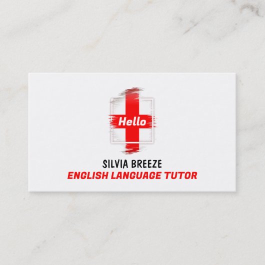 Vlaggenontwerp, Engelse taaltrouwerij, leraar Visitekaartje (Voorkant)