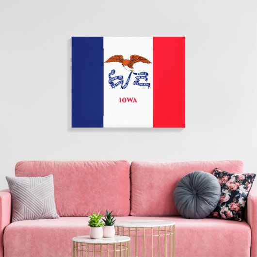 Vlaggenontwerp Iowa State Canvas Afdruk (Insitu (Woonkamer))