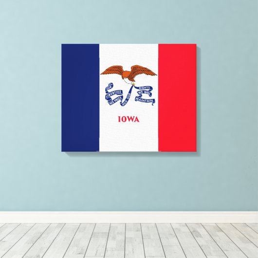 Vlaggenontwerp Iowa State Canvas Afdruk (Insitu (Houten vloer))