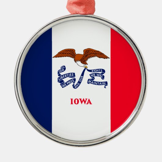 Vlaggenontwerp Iowa State Metalen Ornament (Voorkant)