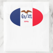 Vlaggenontwerp Iowa State Ovale Sticker (Tas)