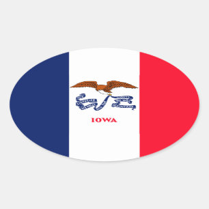 Vlaggenontwerp Iowa State Ovale Sticker