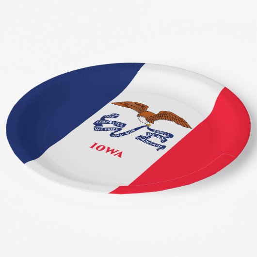 Vlaggenontwerp Iowa State Papieren Bordje (Gekanteld)