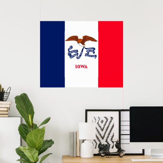 Vlaggenontwerp Iowa State Poster (Thuiskantoor)