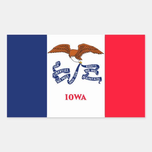 Vlaggenontwerp Iowa State Rechthoekige Sticker (Voorkant)