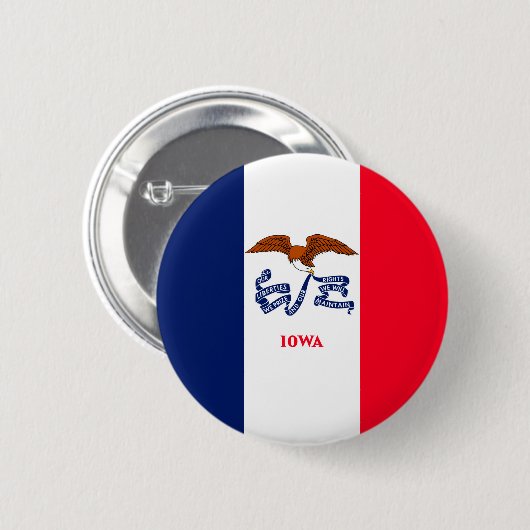 Vlaggenontwerp Iowa State Ronde Button 5,7 Cm (Voorkant /achterkant)