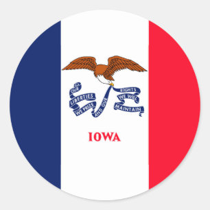 Vlaggenontwerp Iowa State Ronde Sticker