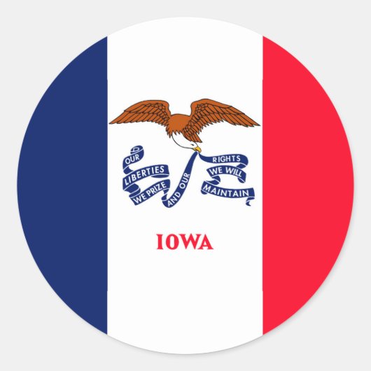 Vlaggenontwerp Iowa State Ronde Sticker (Voorkant)