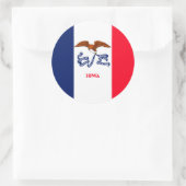 Vlaggenontwerp Iowa State Ronde Sticker (Tas)