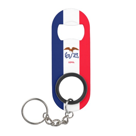 Vlaggenontwerp Iowa State Sleutelhanger Flessenopener (Voorkant)