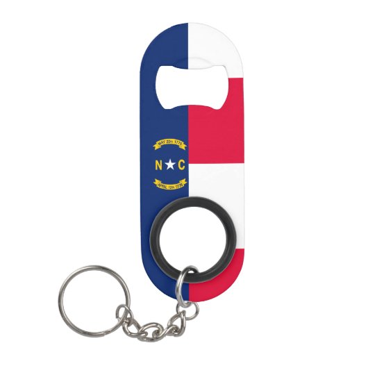 Vlaggenontwerp Noordelijke Carolina Mini Flessenopener (Voorkant)
