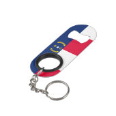 Vlaggenontwerp Noordelijke Carolina Mini Flessenopener (Achterkant Gekanteld)