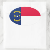 Vlaggenontwerp Noordelijke Carolina Ovale Sticker (Tas)