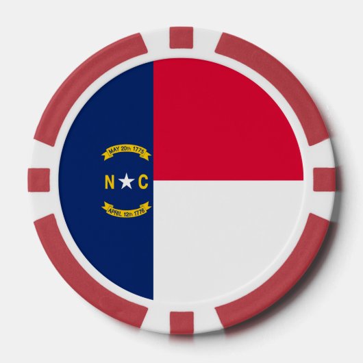 Vlaggenontwerp Noordelijke Carolina Poker Chips (Voorkant)