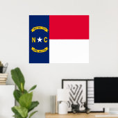 Vlaggenontwerp Noordelijke Carolina Poster (Thuiskantoor)