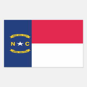 Vlaggenontwerp Noordelijke Carolina Rechthoekige Sticker