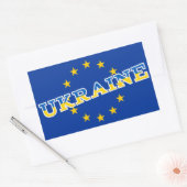 Vlaggenontwerp Oekraïne en Europese Unie Rechthoekige Sticker (Envelop)