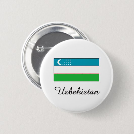 Vlaggenontwerp Oezbekistan Ronde Button 5,7 Cm (Voorkant /achterkant)
