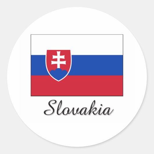 Vlaggenontwerp Slowakije Ronde Sticker (Voorkant)