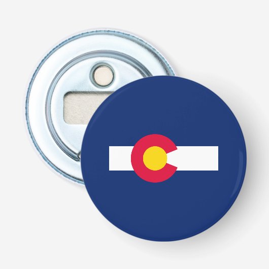 Vlaggenontwerp van de Colorado-staat Button Flesopener (Voorkant)