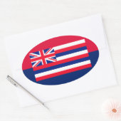 Vlaggenontwerp van de Hawaï-staat Ovale Sticker (Envelop)
