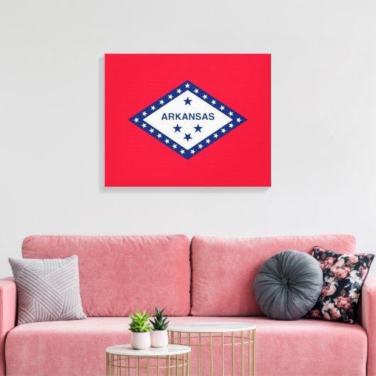 Vlaggenontwerp van de staat Arkansas Canvas Afdruk (Insitu (Woonkamer))