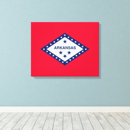 Vlaggenontwerp van de staat Arkansas Canvas Afdruk (Insitu (Houten vloer))