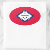 Vlaggenontwerp van de staat Arkansas Ovale Sticker (Tas)