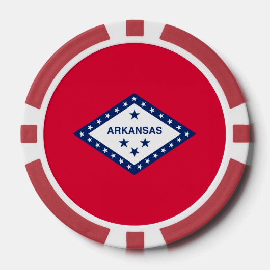 Vlaggenontwerp van de staat Arkansas Poker Chips (Voorkant)