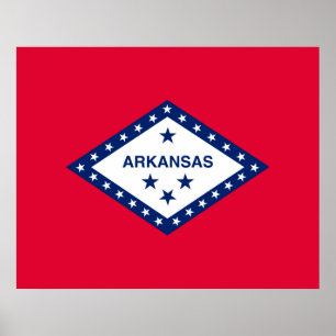 Vlaggenontwerp van de staat Arkansas Poster