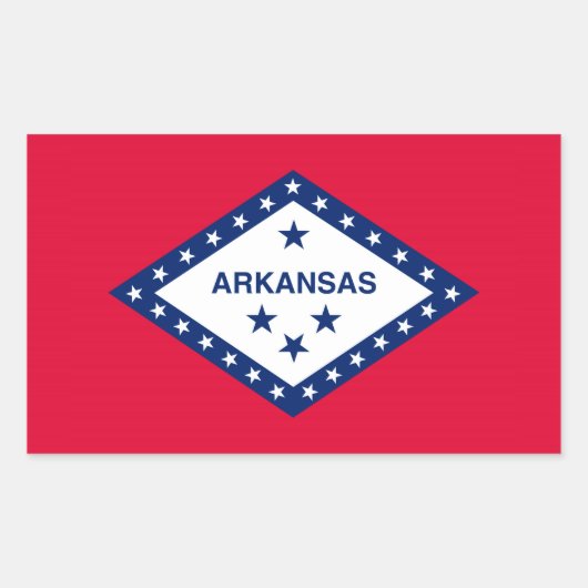 Vlaggenontwerp van de staat Arkansas Rechthoekige Sticker (Voorkant)
