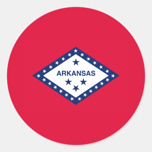 Vlaggenontwerp van de staat Arkansas Ronde Sticker (Voorkant)