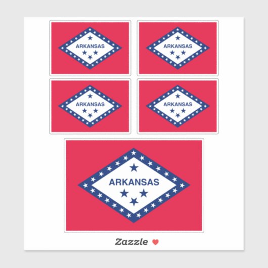 Vlaggenontwerp van de staat Arkansas Sticker (Vel)