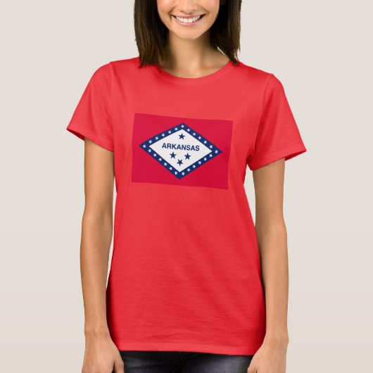 Vlaggenontwerp van de staat Arkansas T-shirt (Voorkant)