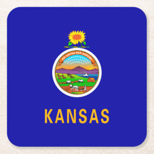 Vlaggenontwerp van de staat Kansas Kartonnen Onderzetters