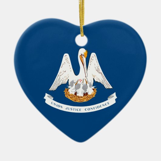 Vlaggenontwerp van de staat Louisiana Keramisch Ornament (Voorkant)