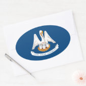 Vlaggenontwerp van de staat Louisiana Ovale Sticker (Envelop)