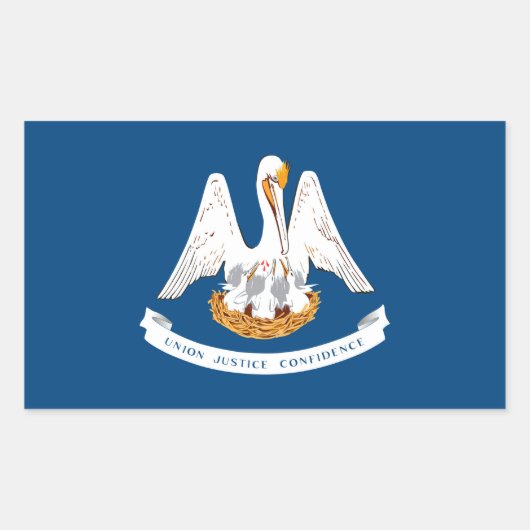 Vlaggenontwerp van de staat Louisiana Rechthoekige Sticker (Voorkant)
